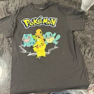Pokemon Gray Cotton Blend T-Shirt Adult Size Medium